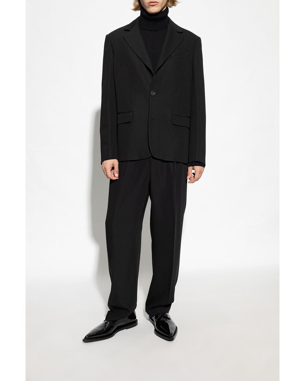 Dolce & Gabbana Black Pointed-Toe Derby Shoes for men