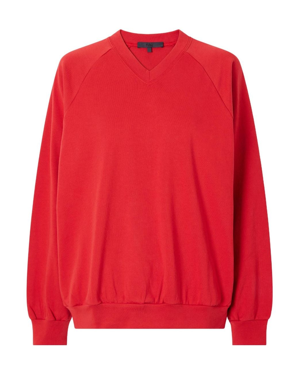 Tibi Red Perfect T Vintage Jersey Sweatshirt