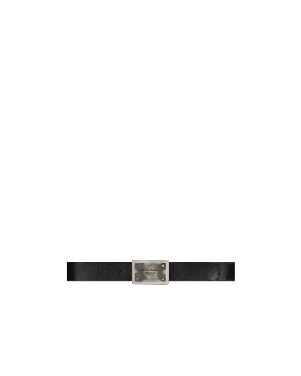 Dolce & Gabbana Black Logo-Buckle Leather Belt for men
