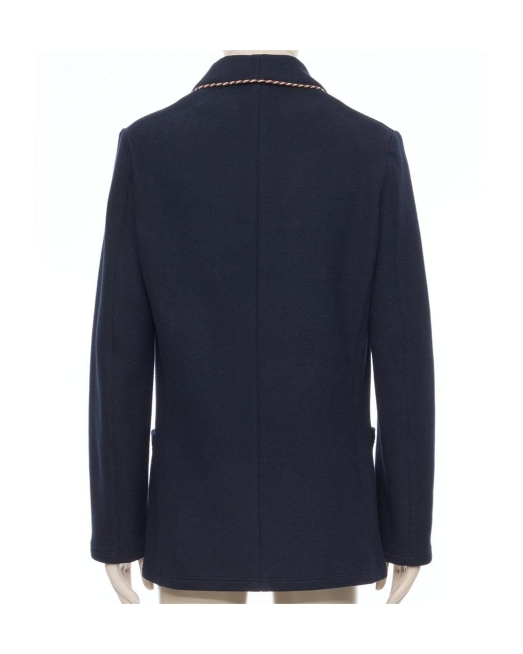 Valentino Blue Collared Long-Sleeved Knit Sweater for men
