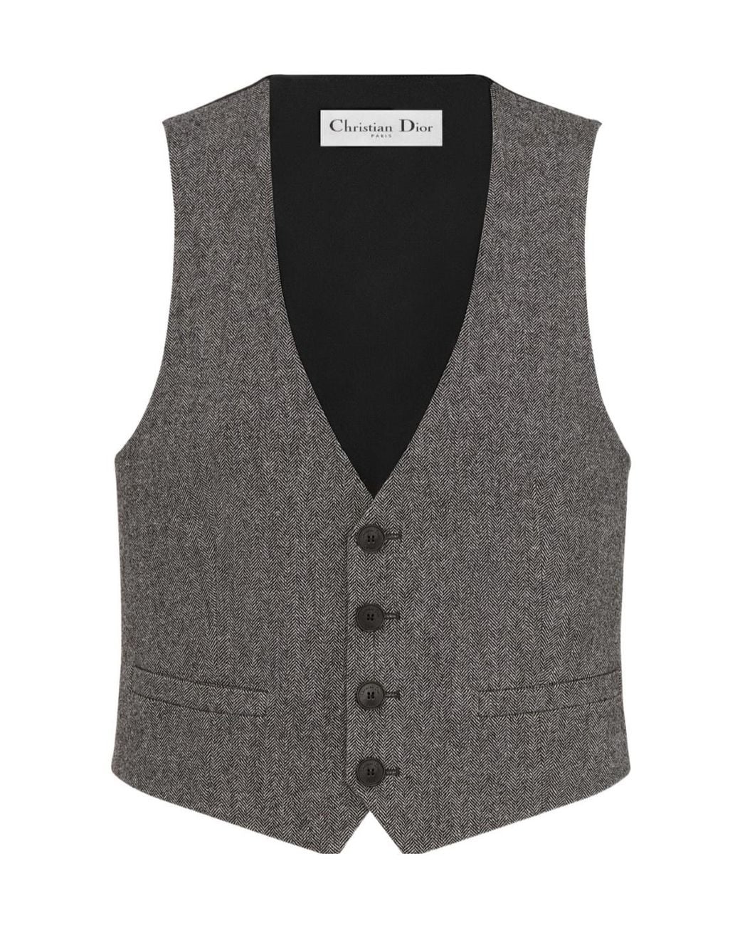 Dior Gray Buttoned Wool Vest