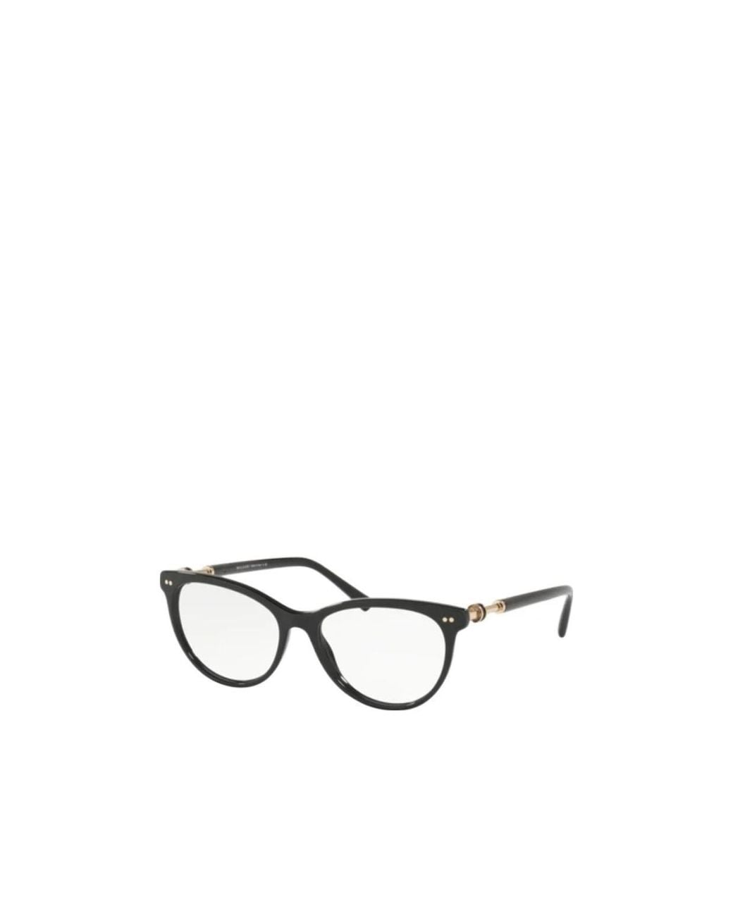 BVLGARI White Round-Frame Clear Lens Glasses