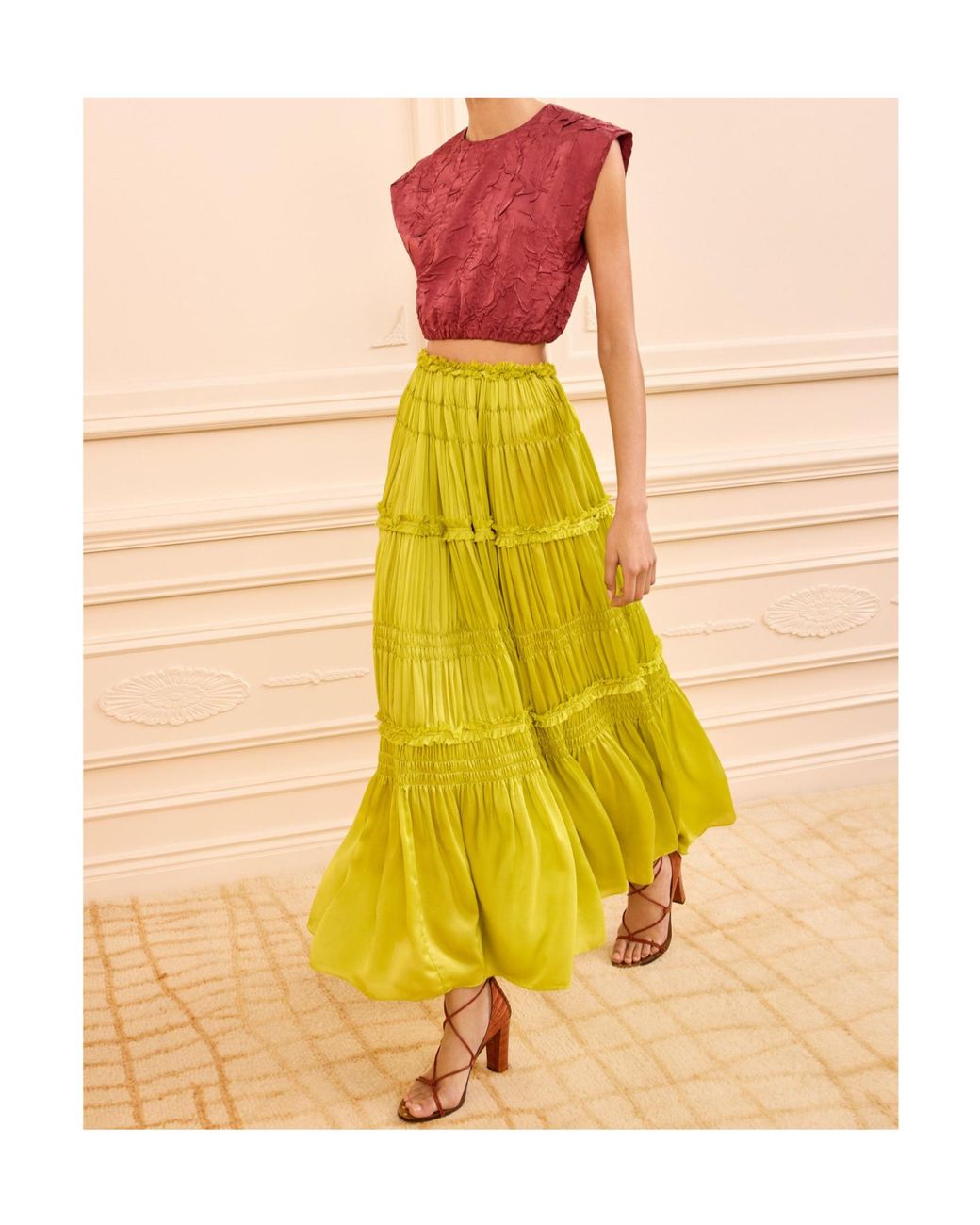 Ulla Johnson Multicolor Gisella Satin Crop Top