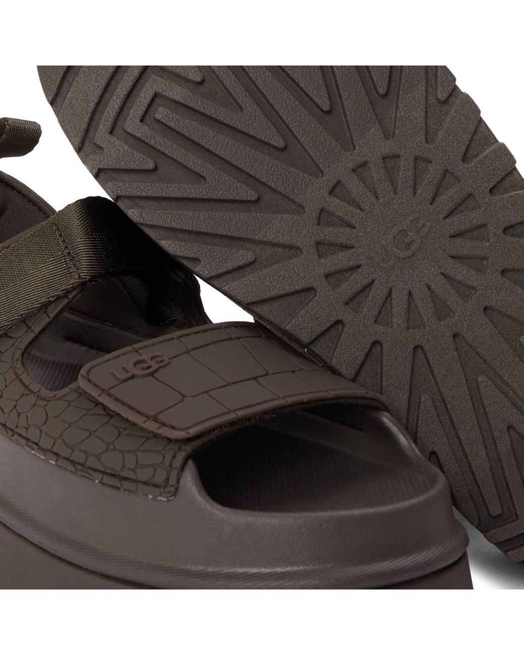 Ugg Brown Logo Detail Sandals