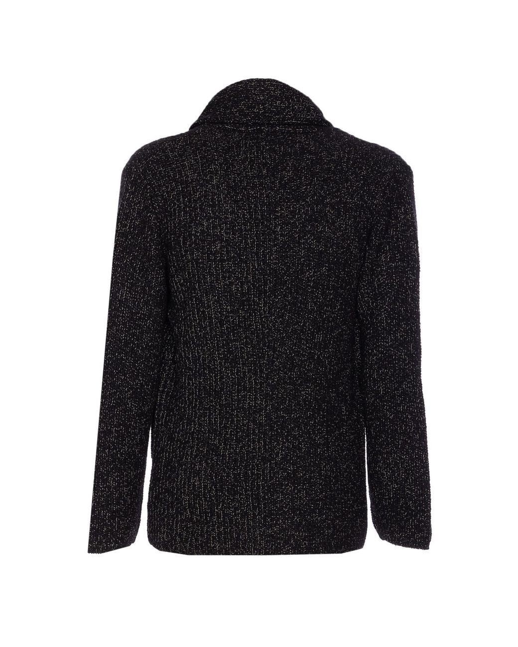 Brunello Cucinelli Black Long-Sleeved Double-Breasted Cardigan for men