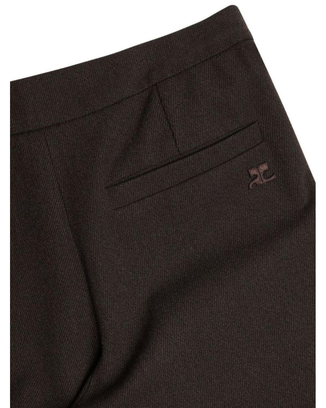 Courreges Brown Snap Heather Twill Straight Pants