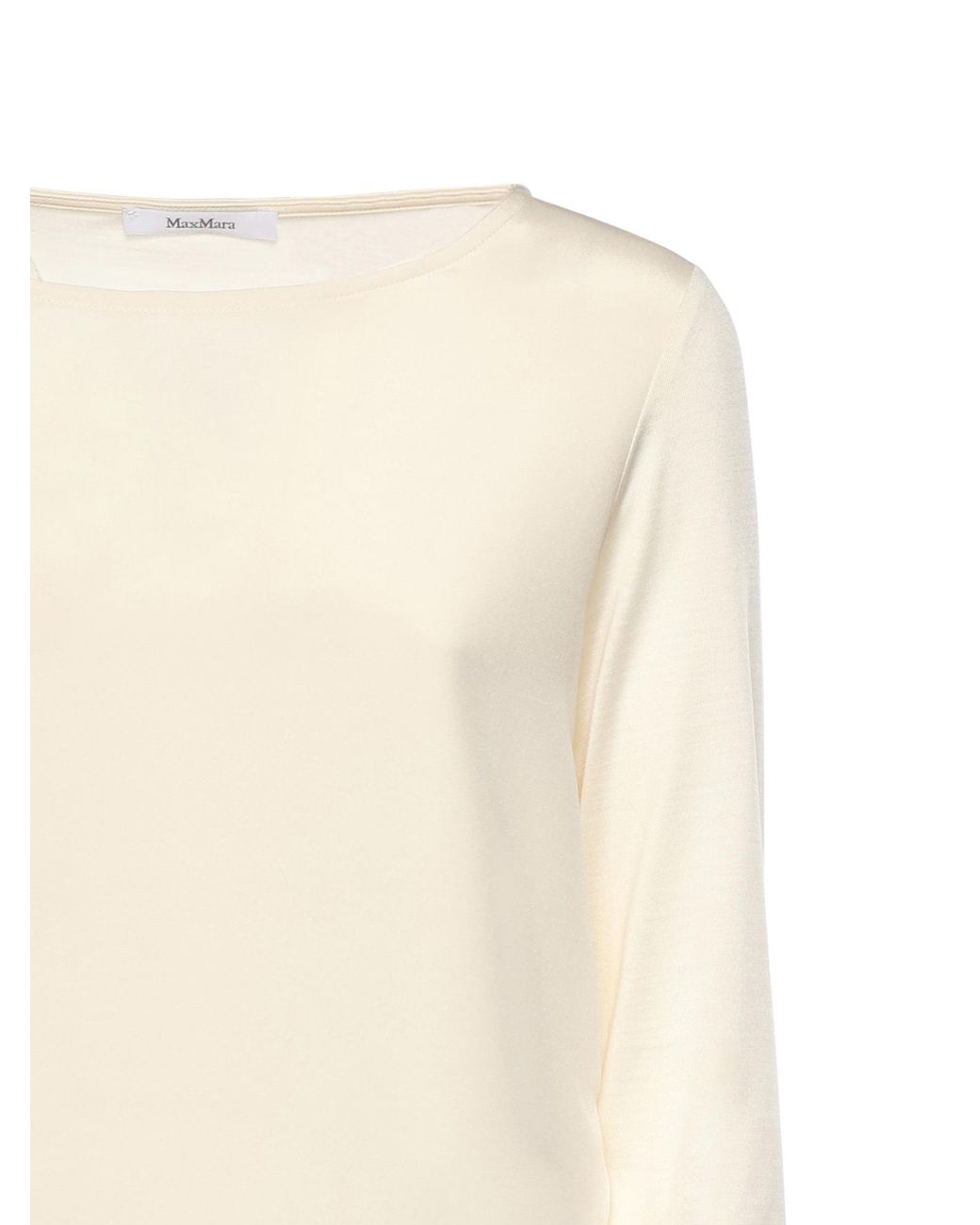 Max Mara White Mxpefedra Long-Sleeved Top