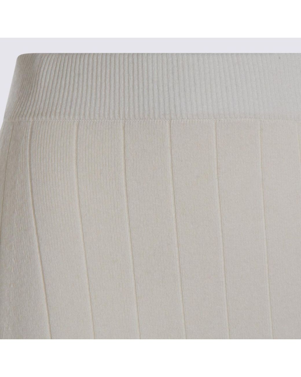 Max Mara White Sante Ribbed Knit Skirt