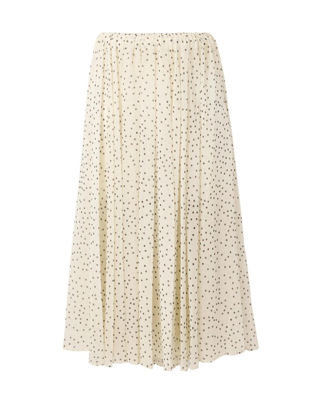 Magda Butrym Natural Polka Dot Pleated Midi Skirt