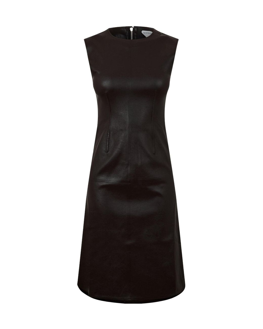 Bottega Veneta Black Leather Mini Dress