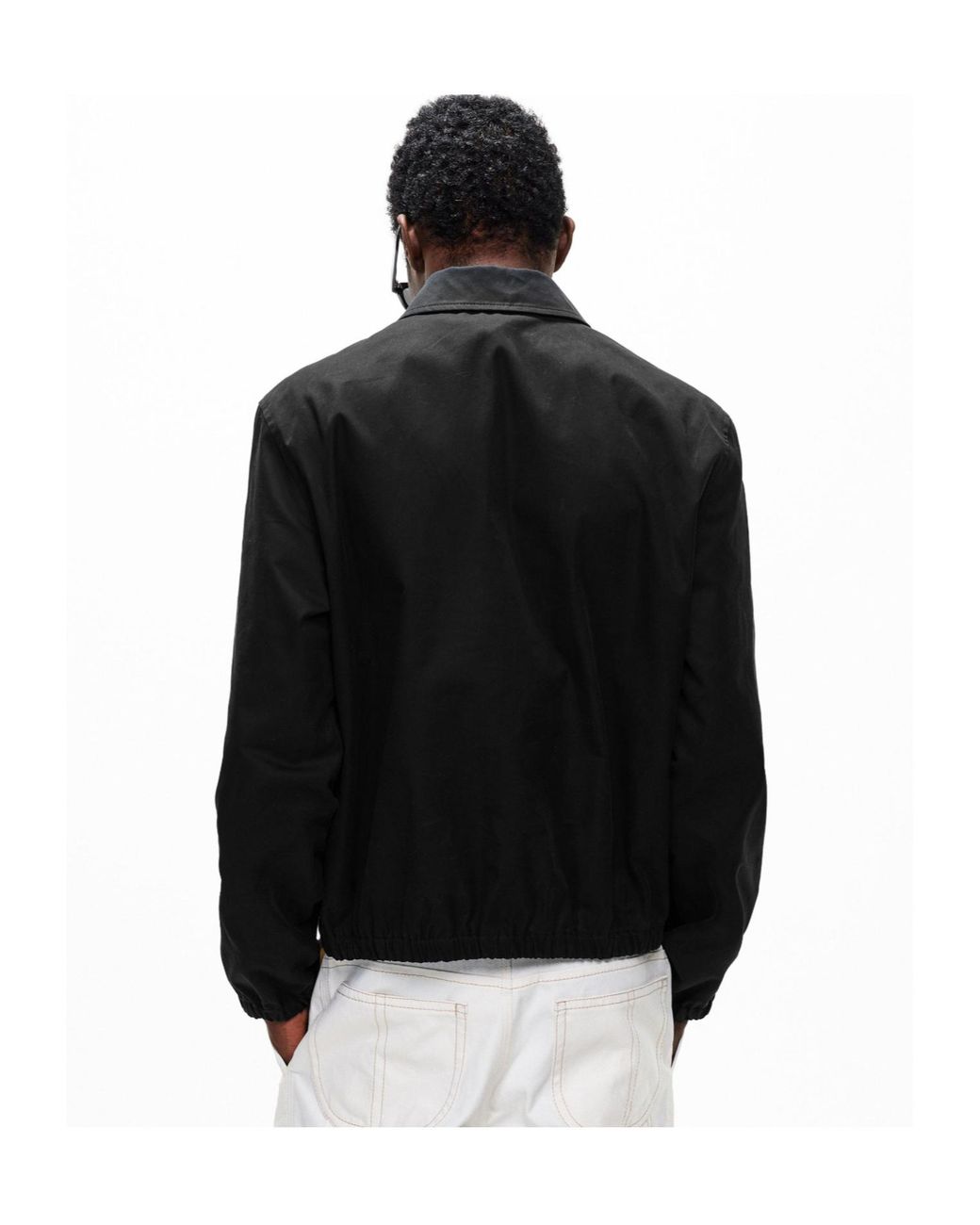 AMI Black Minimalist Cropped Jacket for men