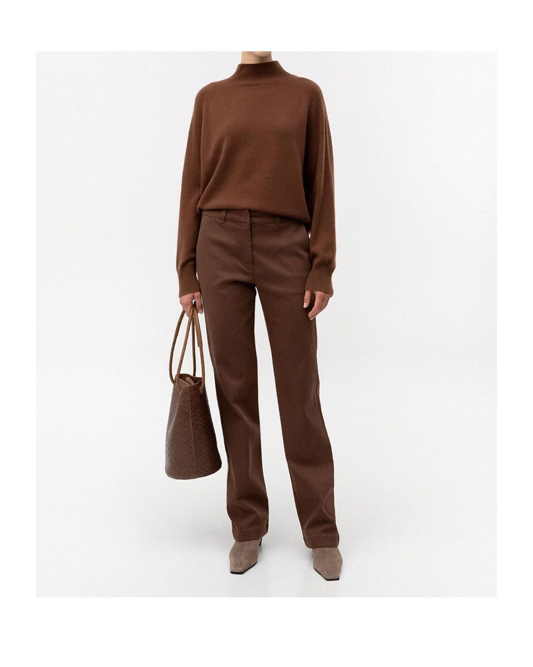 Marella Brown Ribbed Knit Sweater