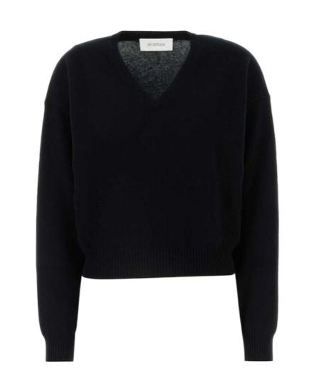 Sportmax Black Polis V-Neck Long-Sleeved Jumper
