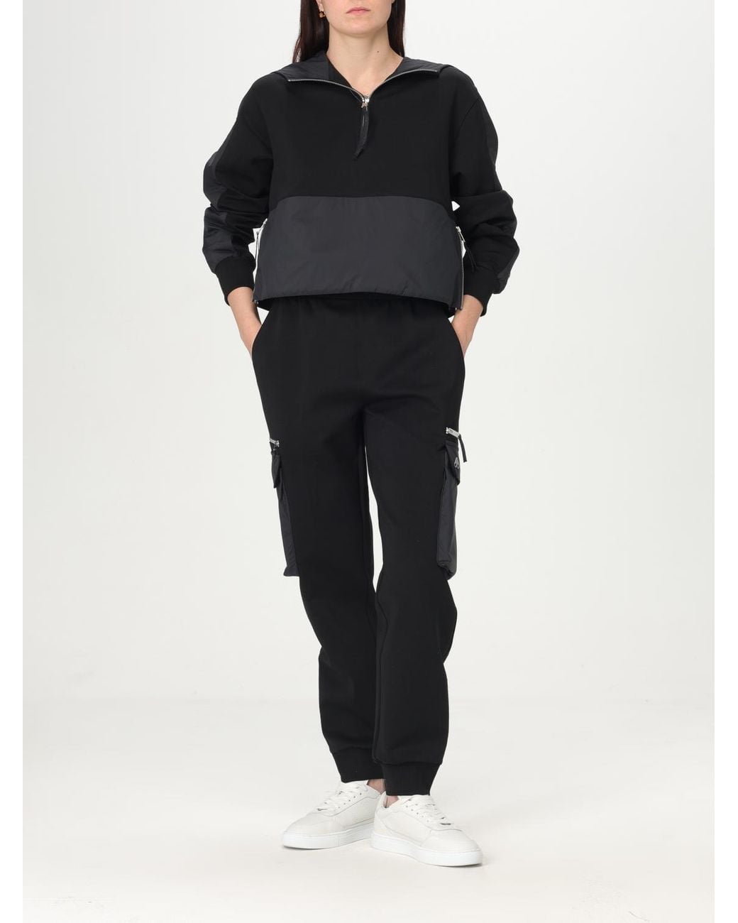 Moose Knuckles Blue Zip-Detailed Long-Sleeved Sweatshirt