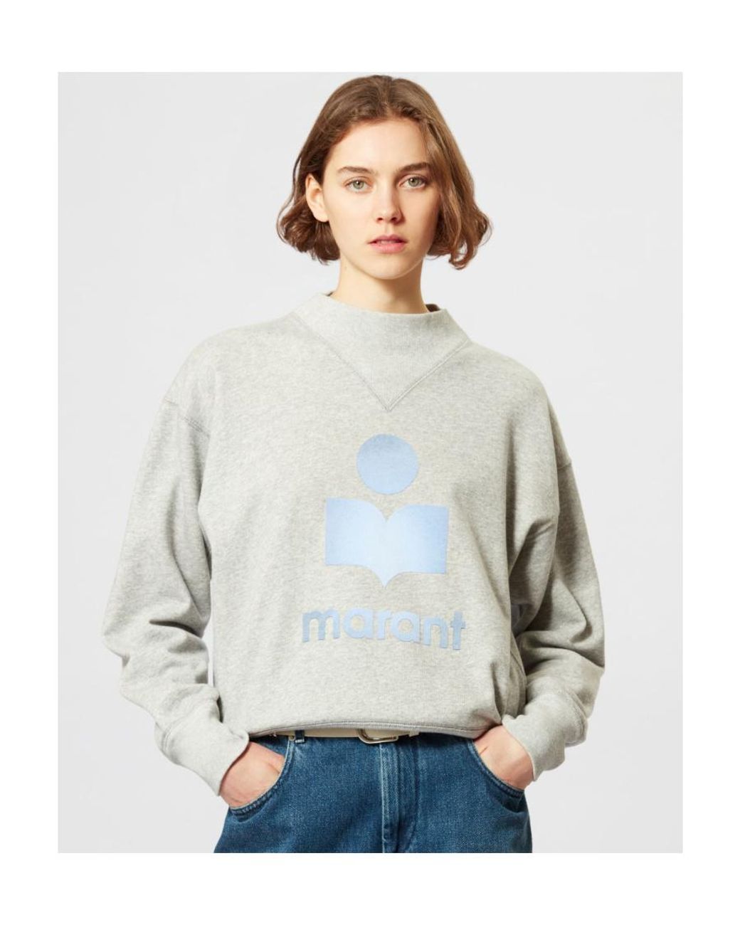 Isabel Marant White Isabel Marant Étoile Mobyli Mock Neck Sweatshirt