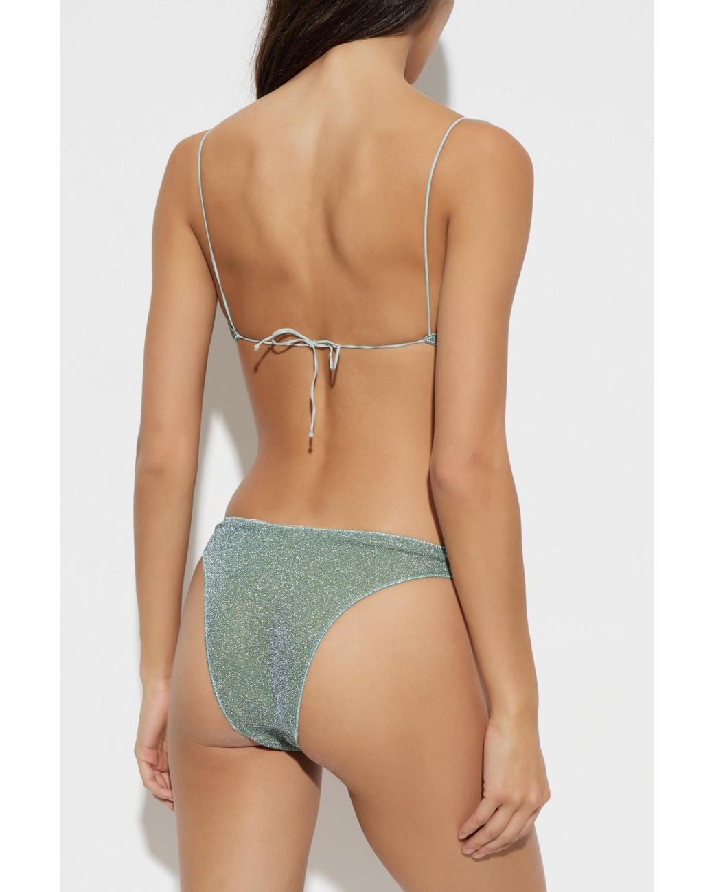 Oseree Green Shell-Charm Metallic Bikini