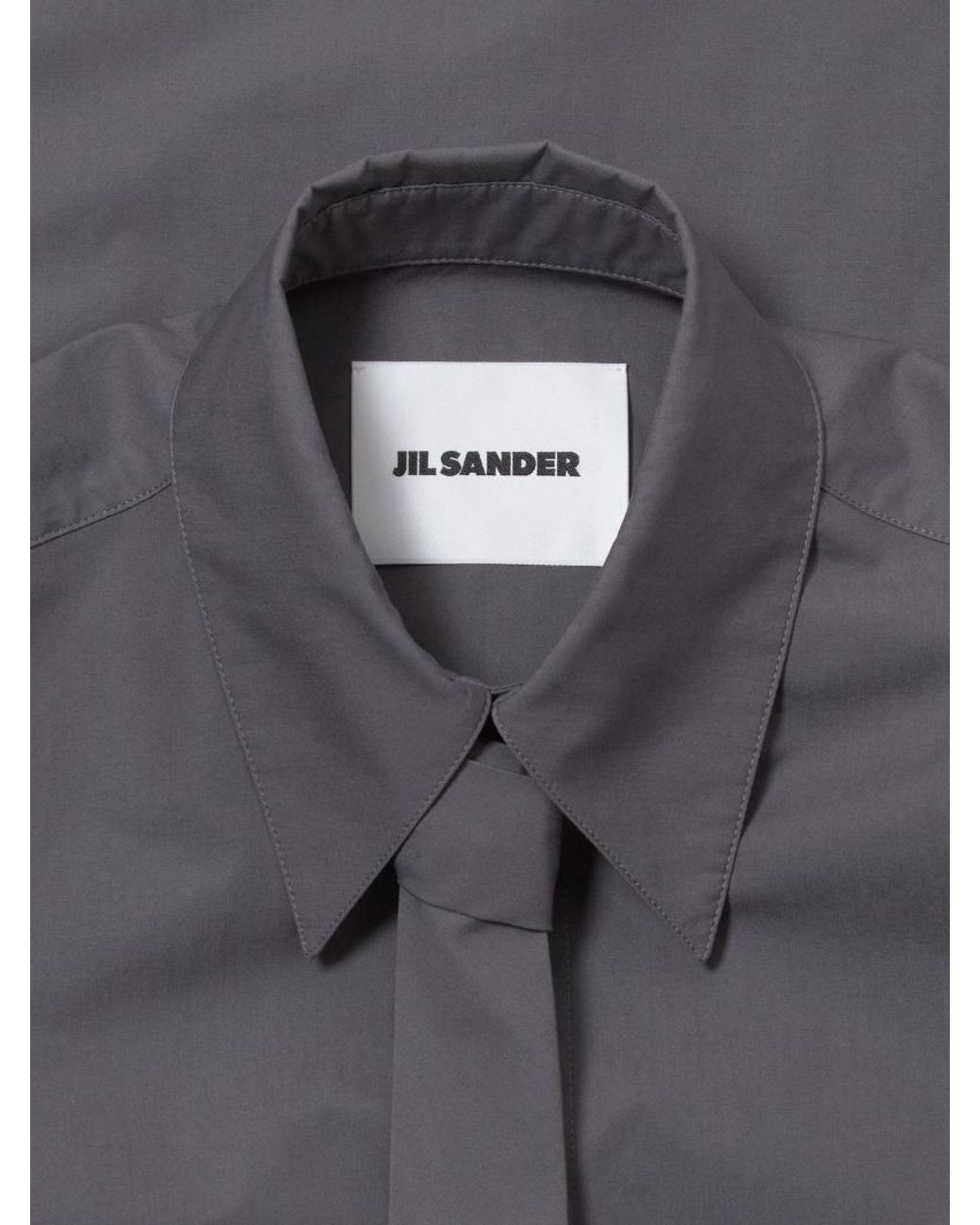 Jil Sander Gray Tie Detailed Shirt for men