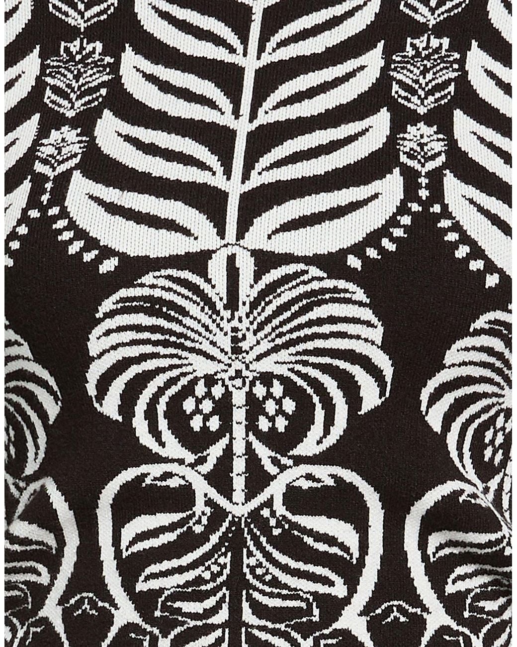Farm Rio Black Floral Print Knit Top