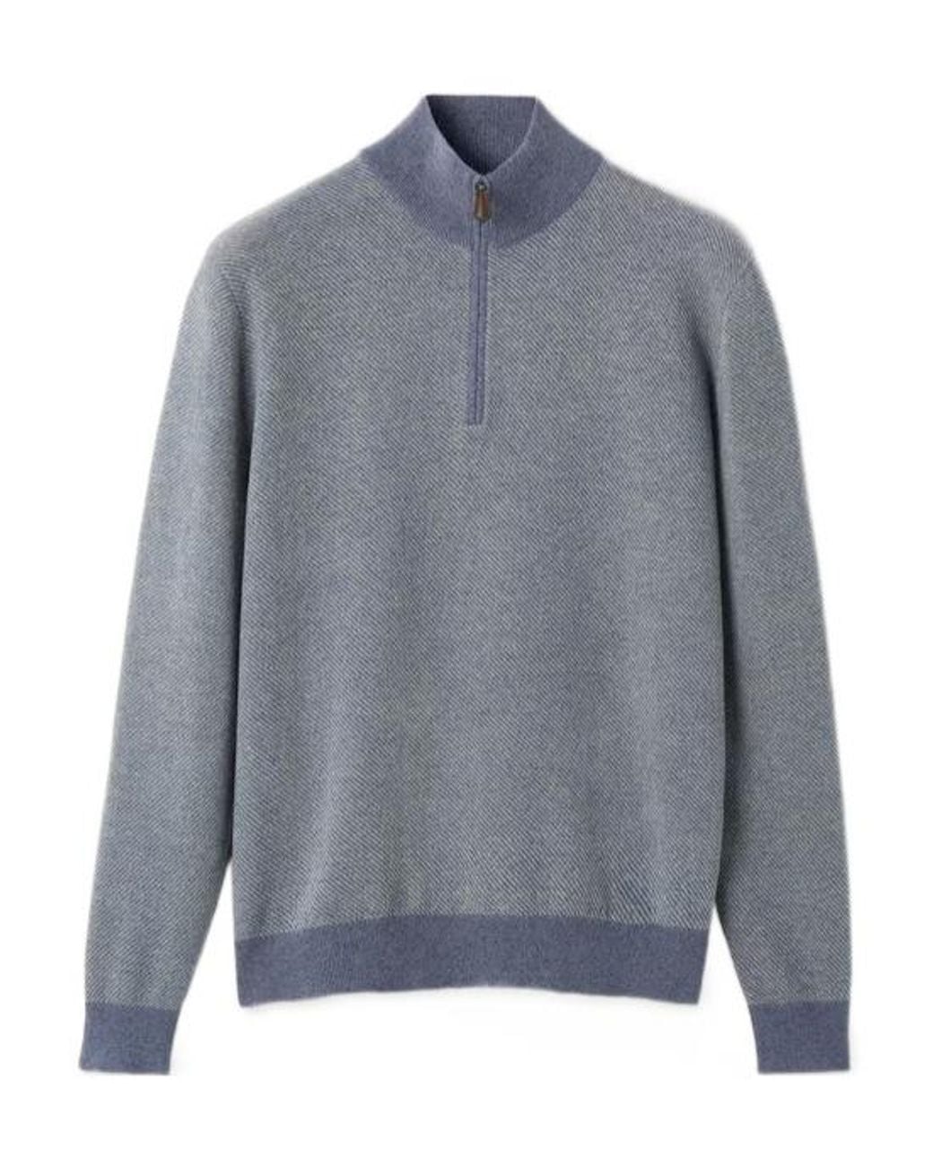 Loro Piana Gray Roadster Half-Zipped Jumper for men