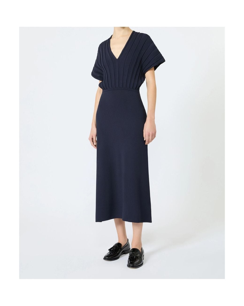 Max Mara Blue Short-Sleeved Dress
