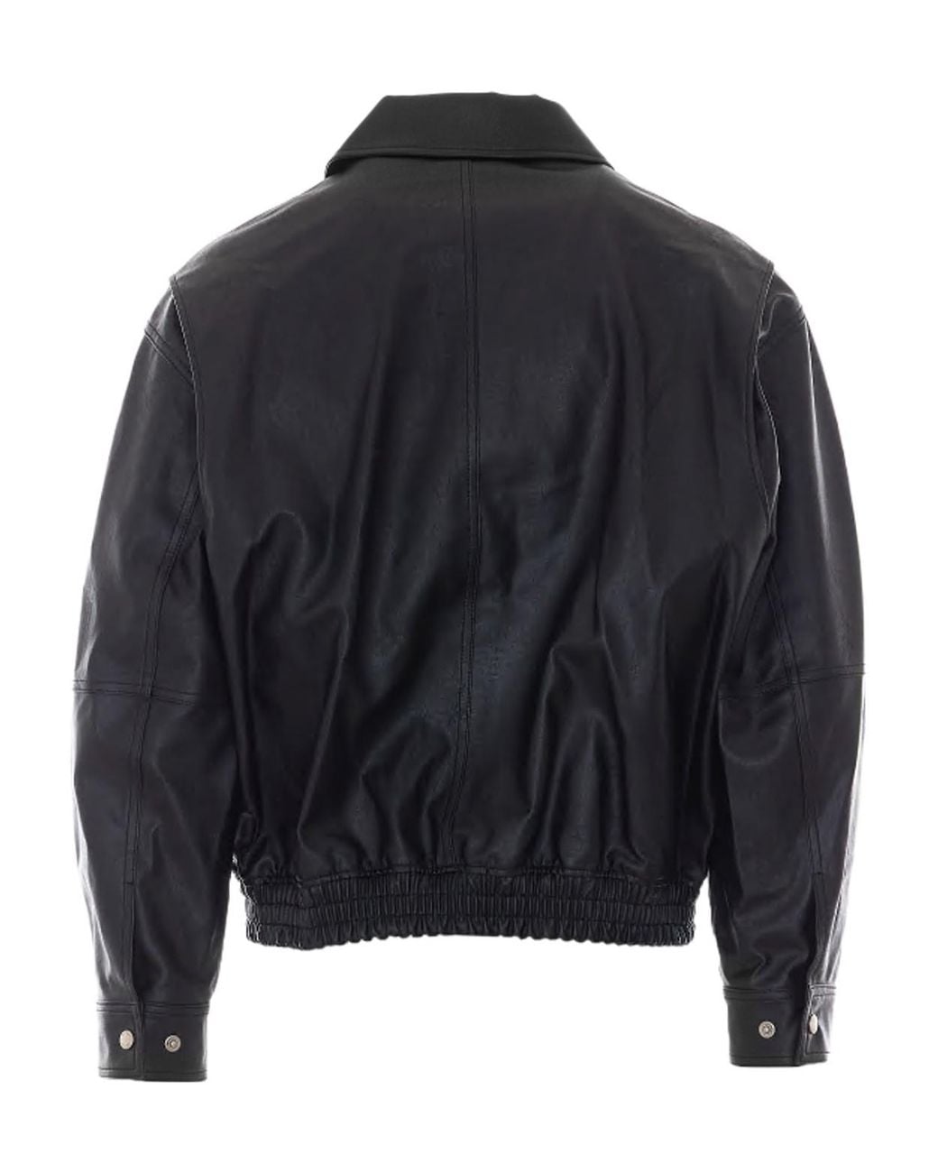 DUNST Blue Oversized Leather Bomber Jacket for men