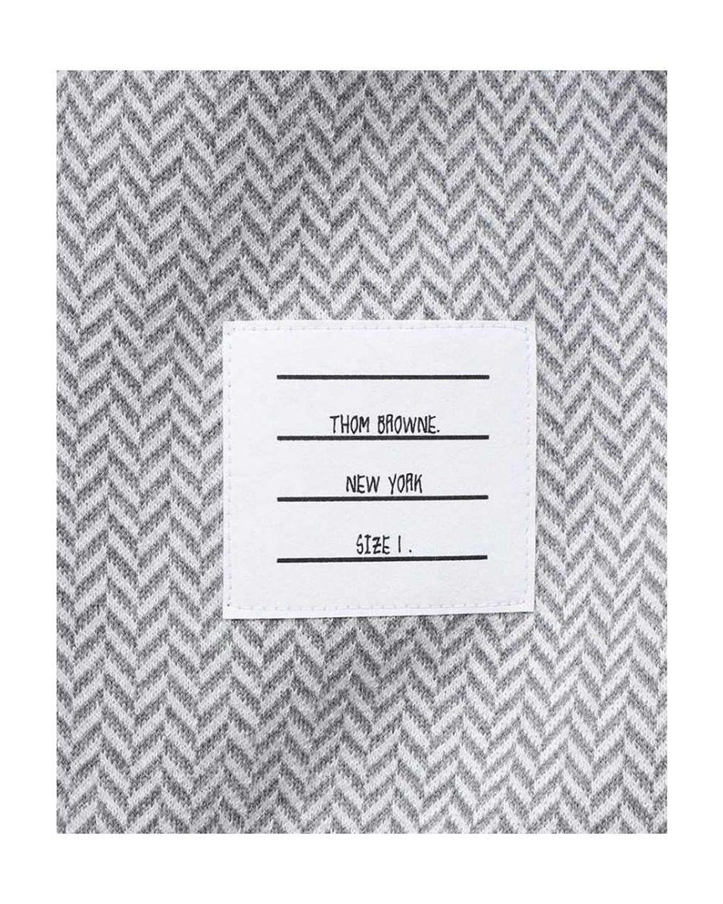 Thom Browne Gray Herringbone Pattern Crewneck Sweater for men