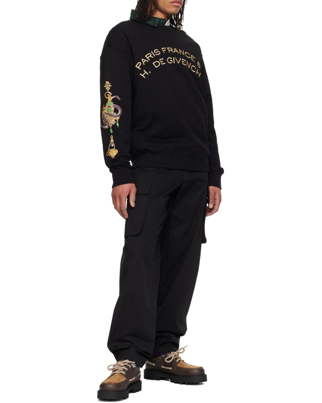 Givenchy Black Logo Embroidered Sweatshirt for men