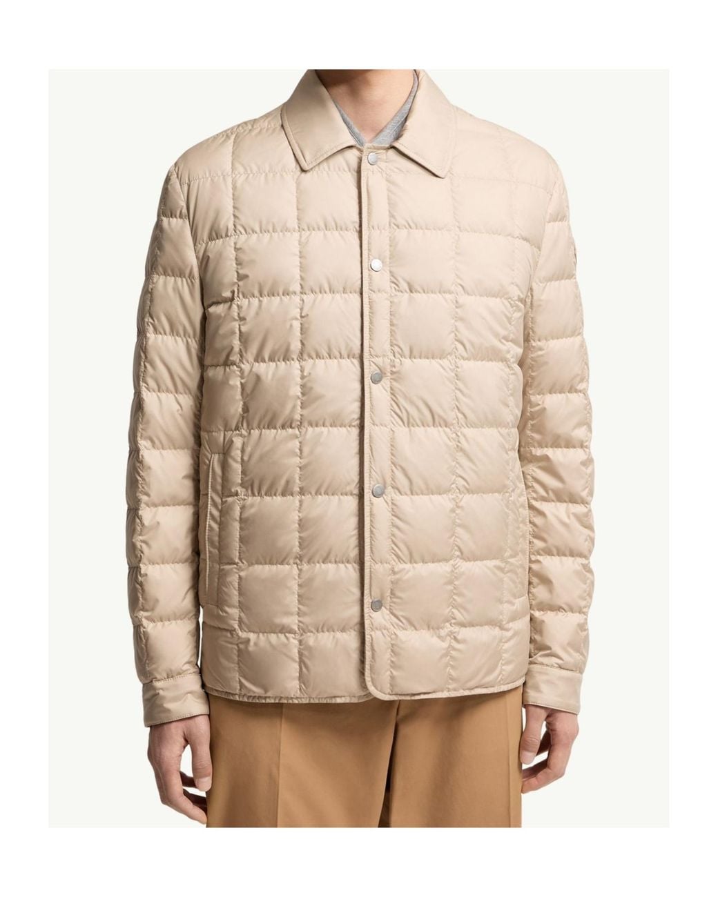 Moncler Natural Castellana Down Shirt Jacket for men