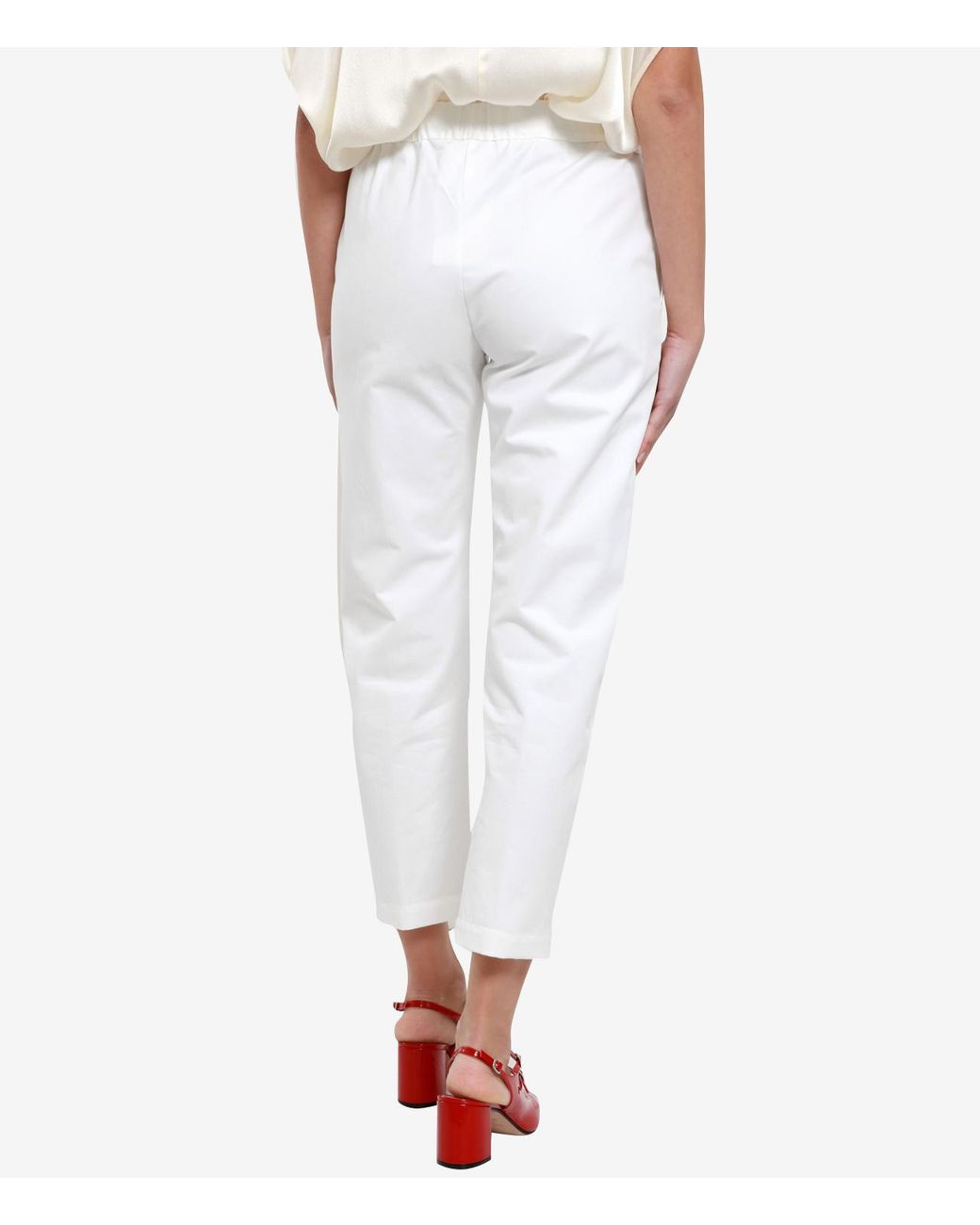 Semicouture White High Waist Casual Pants