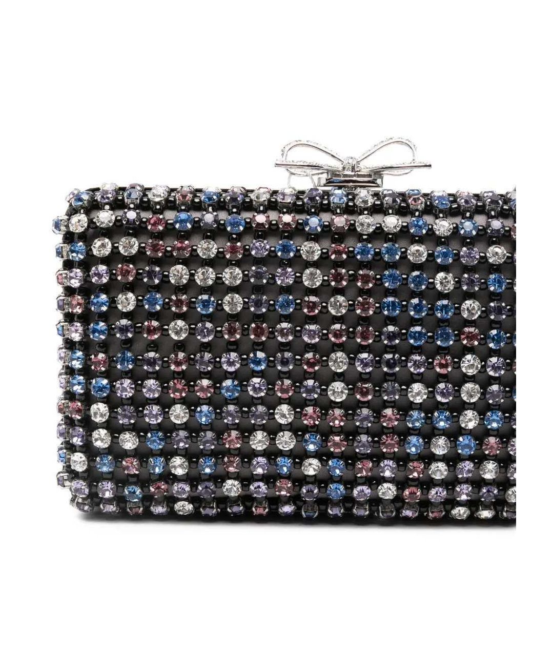 Self-Portrait Black Embellished Chainmail Clutch Bag