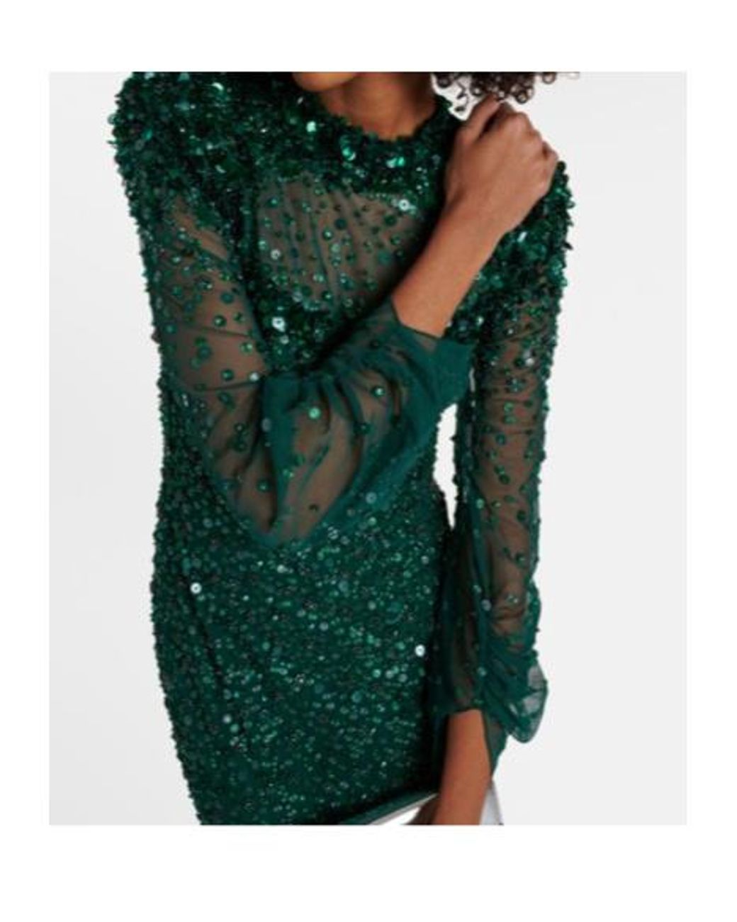 Jenny Packham Green Embellished Tulle Gown