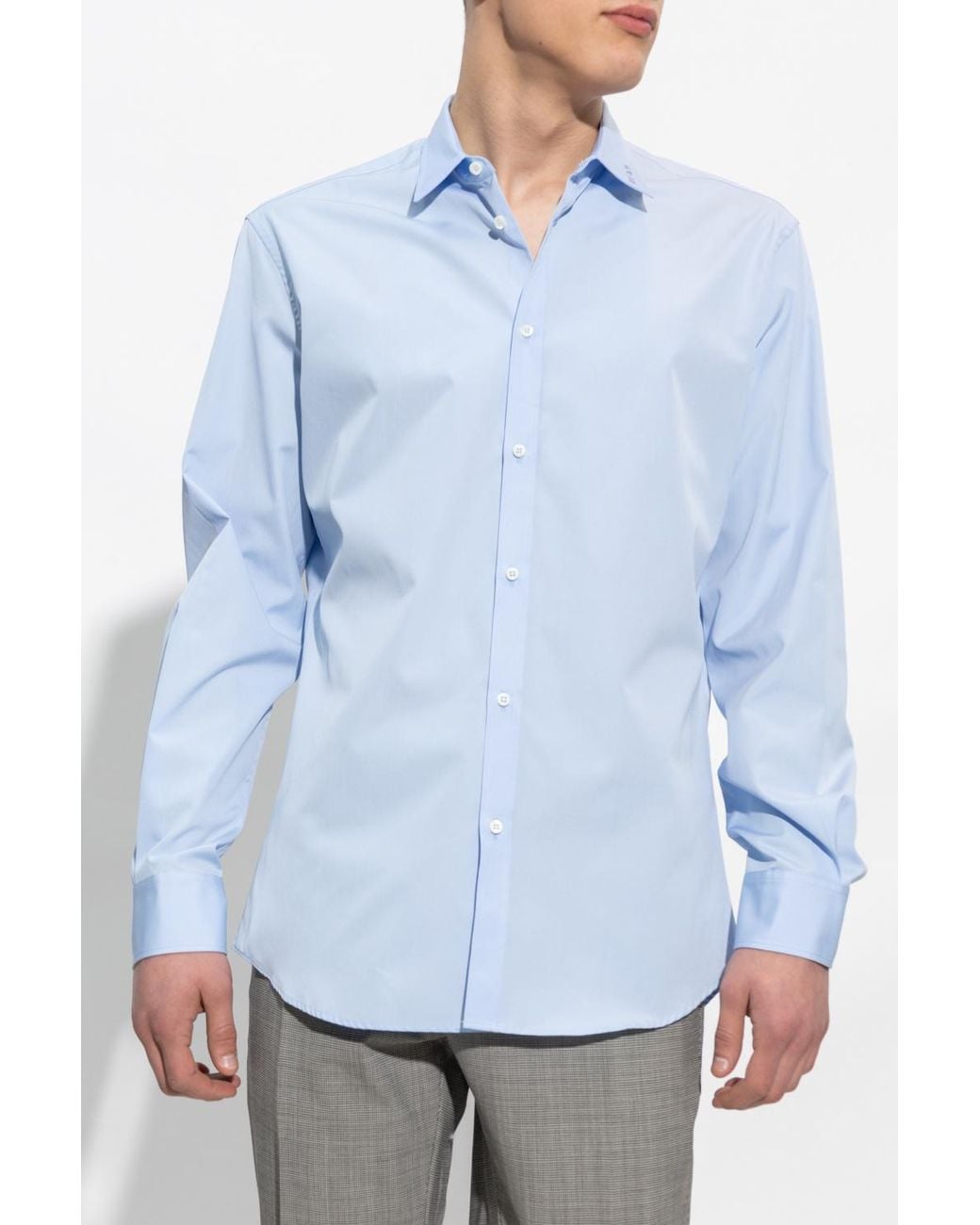 DSquared² Blue Logo-Embroidered Button-Up Shirt for men