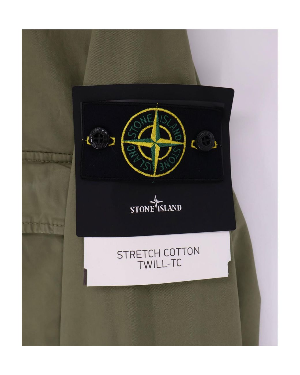 Stone Island Green Stretch Cotton Twill-Tc Jacket for men