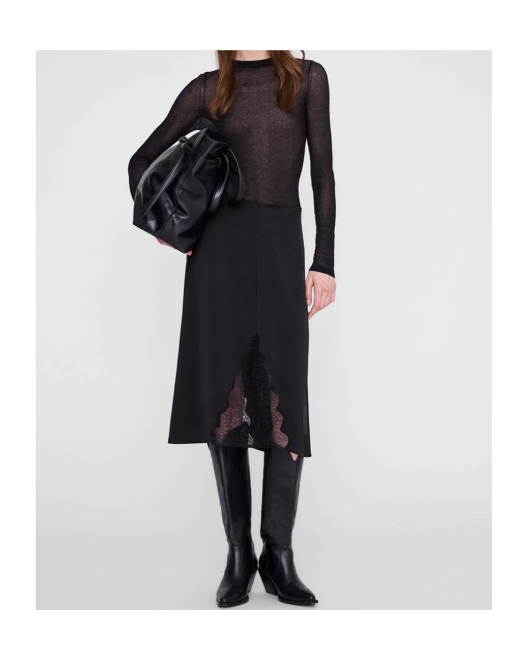 Anine Bing Black Malou Skirt