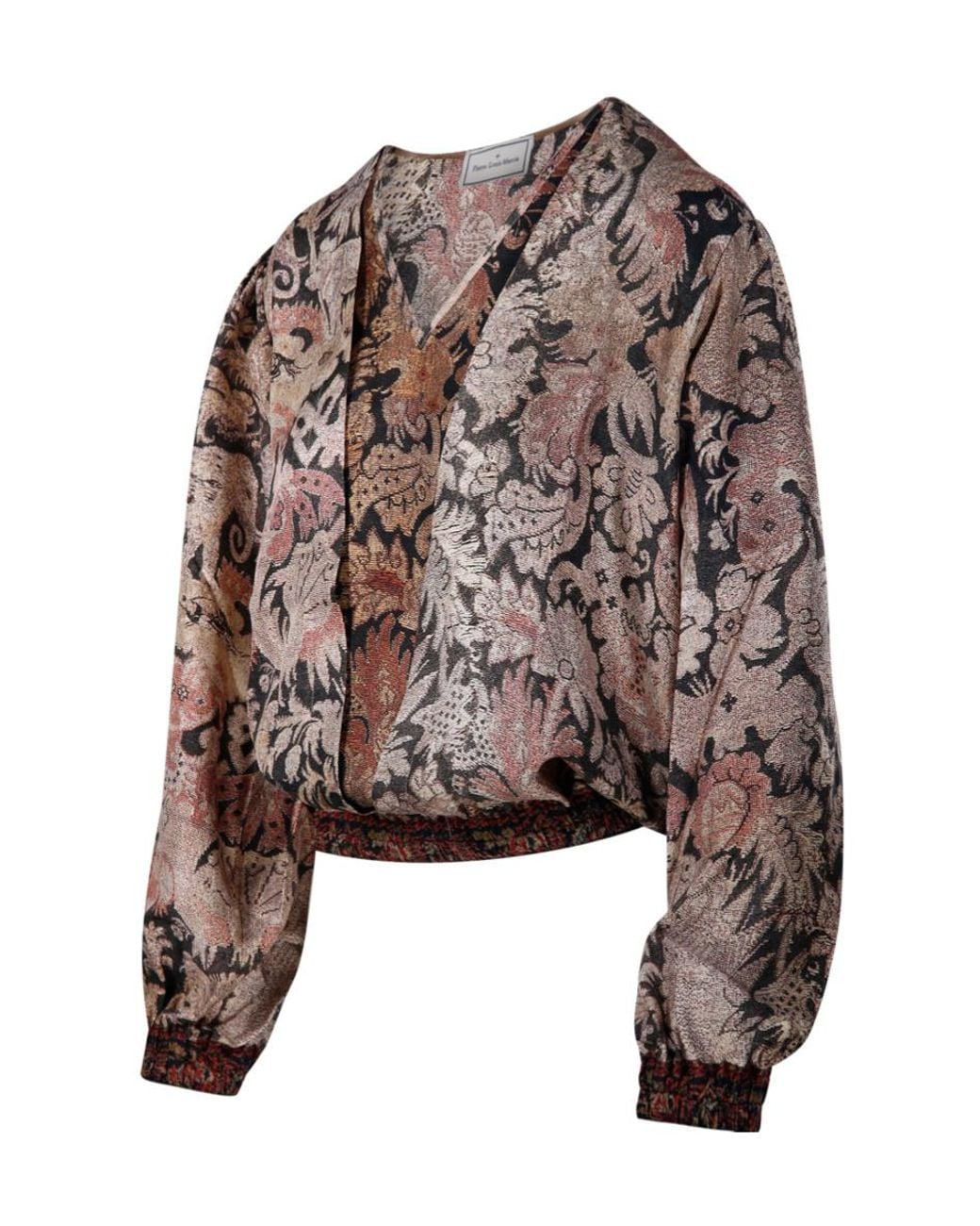 Pierre Louis Mascia Brown Aloes Printed Long-Sleeve Top