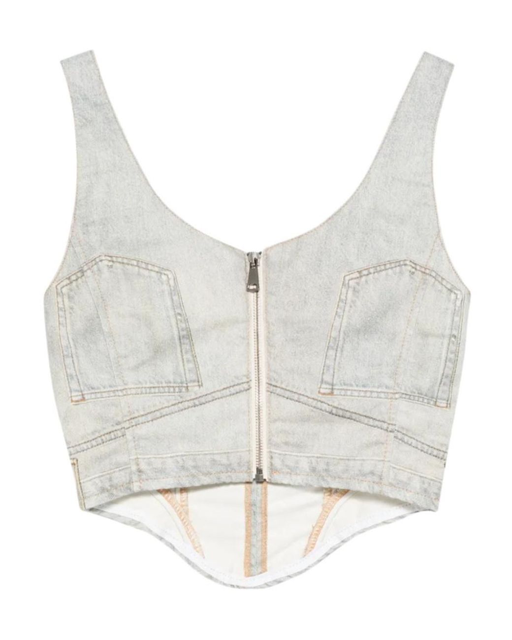 Haikure Gray Zip Bustier Top