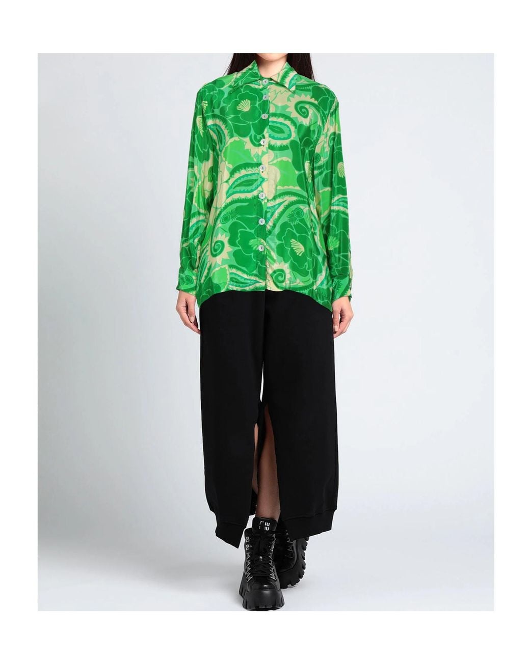 Farm Rio Green Long-Sleeved Shirt