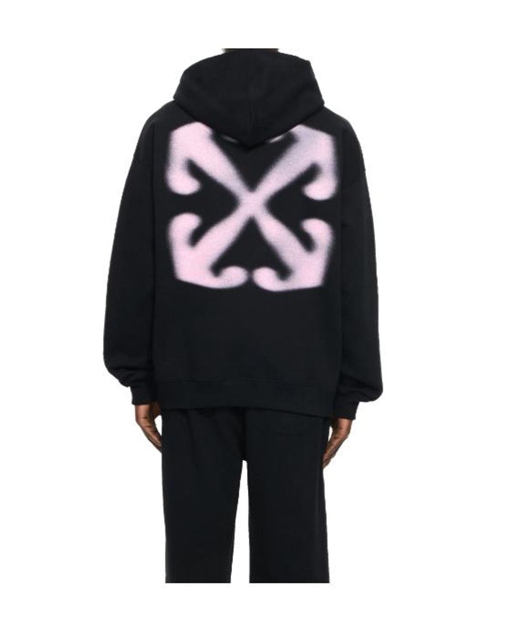 Off-White c/o Virgil Abloh Black Spray Arrow Logo Hoodie for men