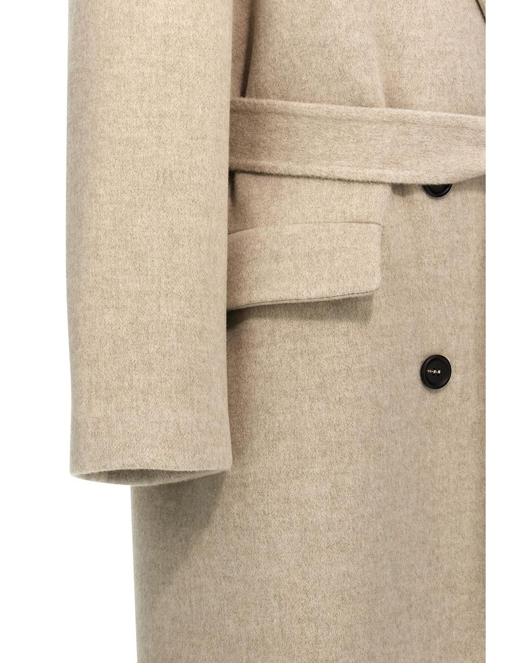 Brunello Cucinelli Natural Double-Breasted Long Sleeved Coat