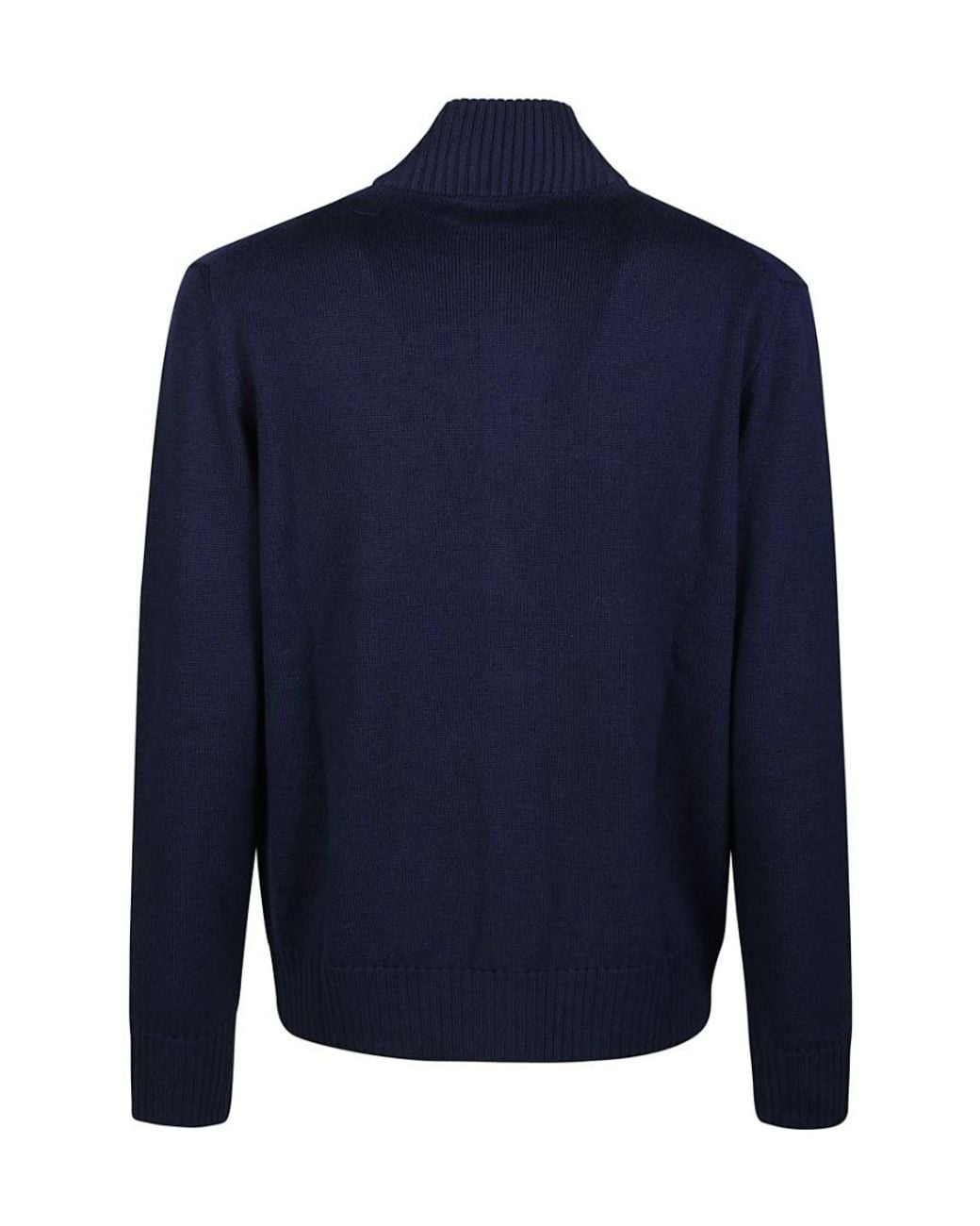 Ballantyne Blue High-Neck Buttoned Sweater for men