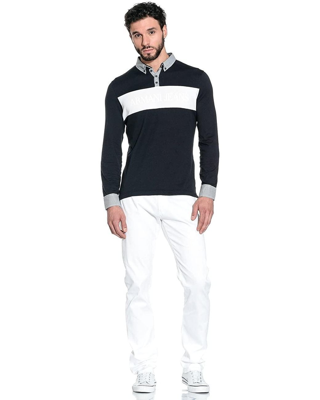 Armani Jeans White Logo Jeans for men