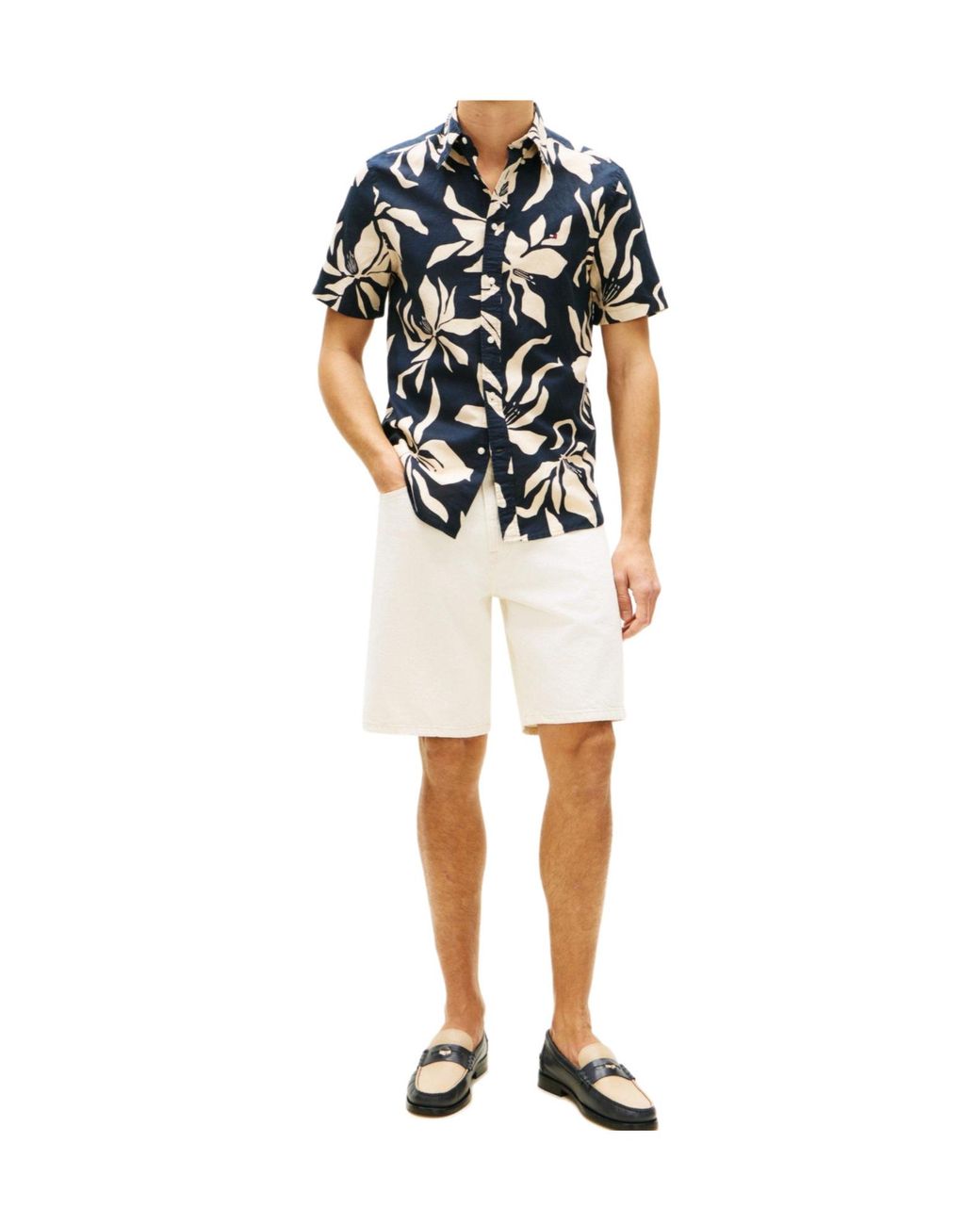 Tommy Hilfiger Blue Printed Shortsleeve Shirt for men