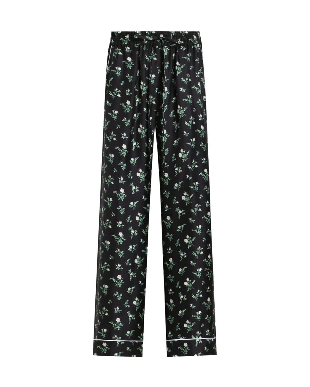 Dolce & Gabbana Gray Floral Printed Twill Vanity Trousers