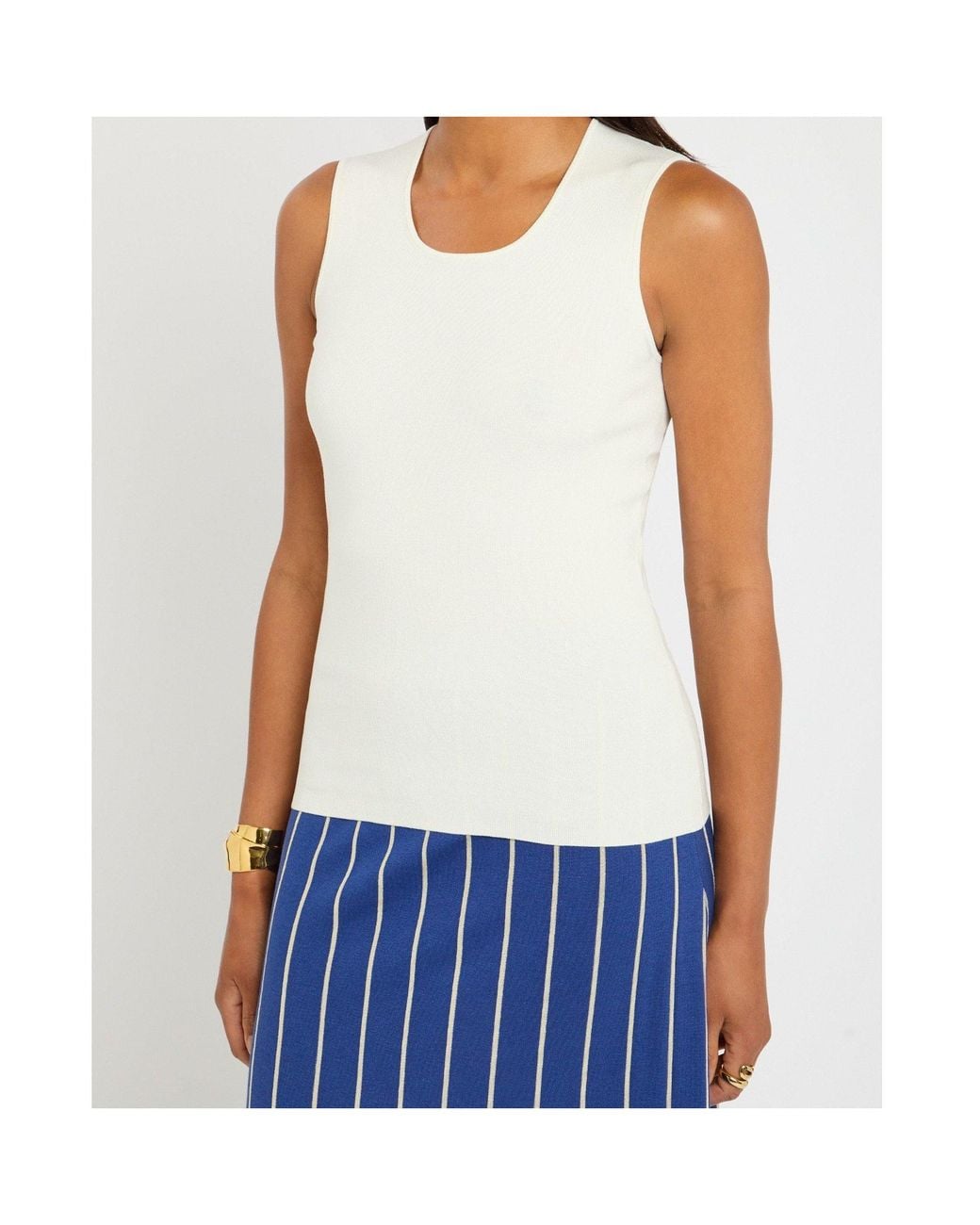 Joseph White Round Neck Slim Fit Vest