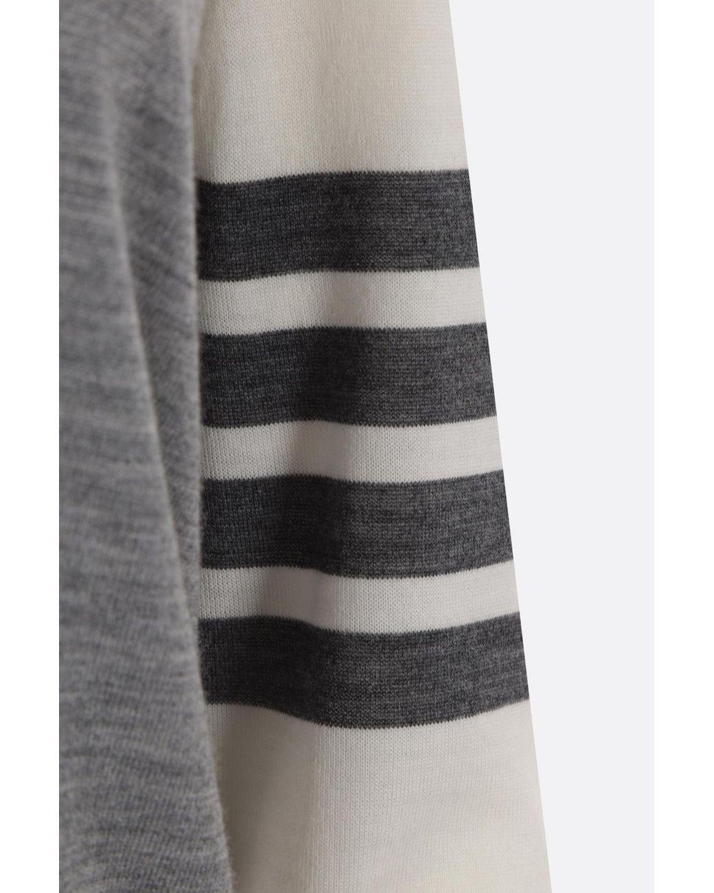 Thom Browne Gray Rwb Striped Knitted Crewneck Jumper
