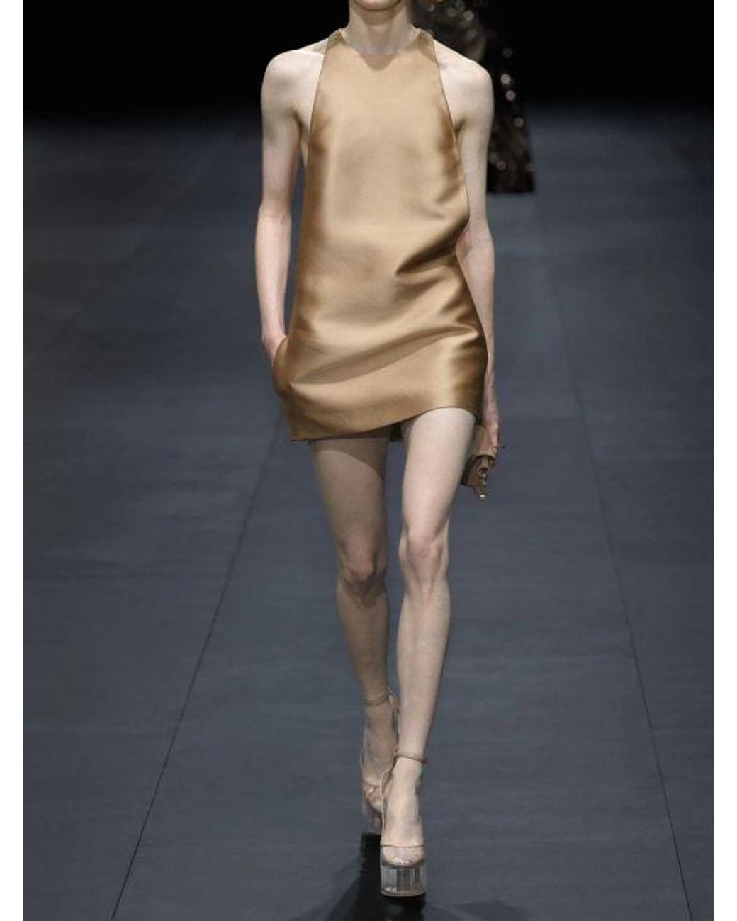 Valentino Brown Techno Duchesse Mini Dress