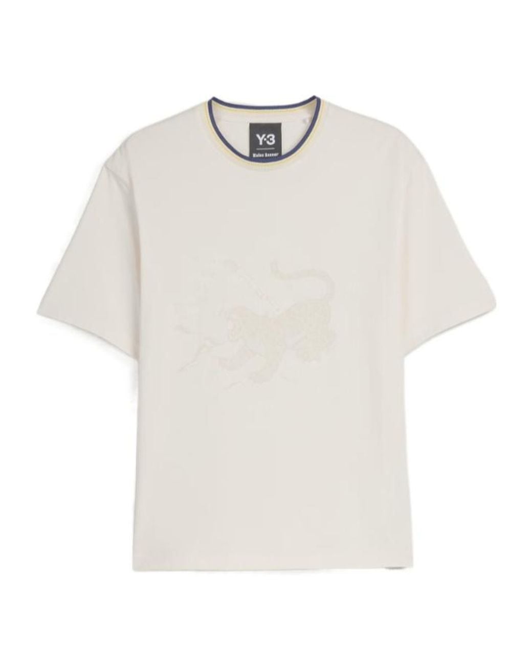 Y-3 White X Wales Bonner Graphic Printed Crewneck T-Shirt for men