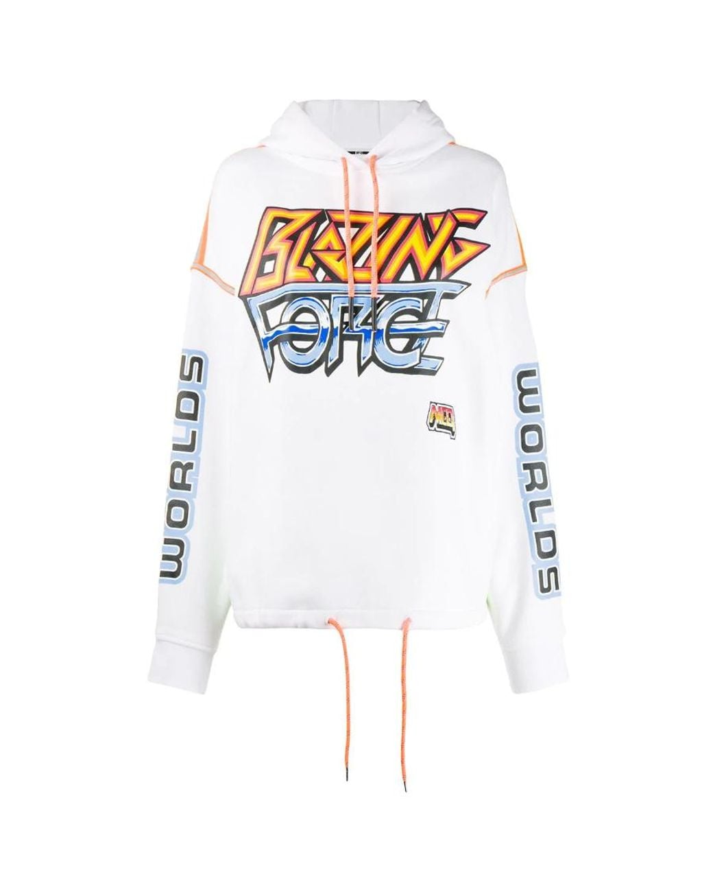 McQ Alexander McQueen White Pattern-Print Hooded Sweatshirt
