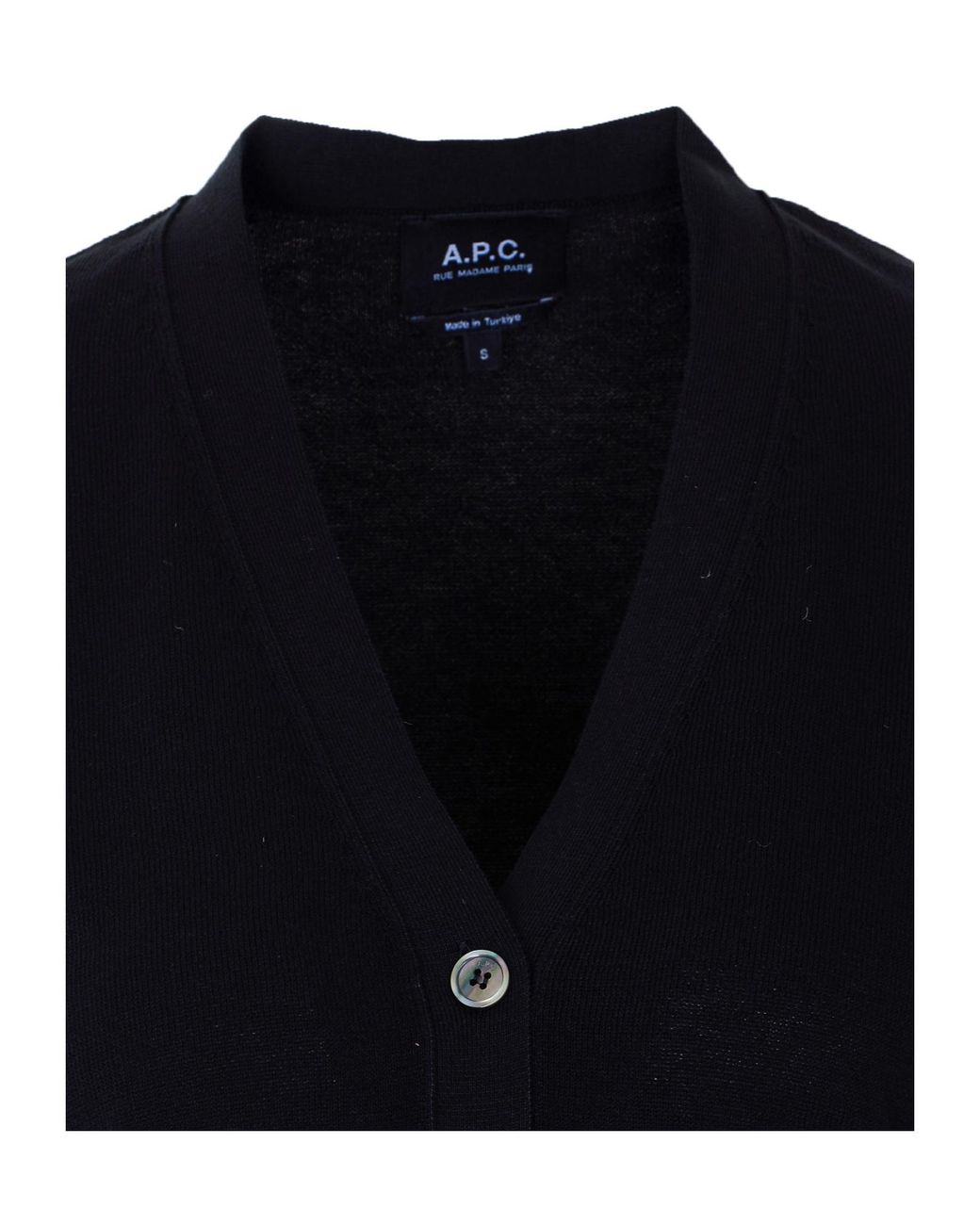 A.P.C. Blue Logo Intarsia Cardigan