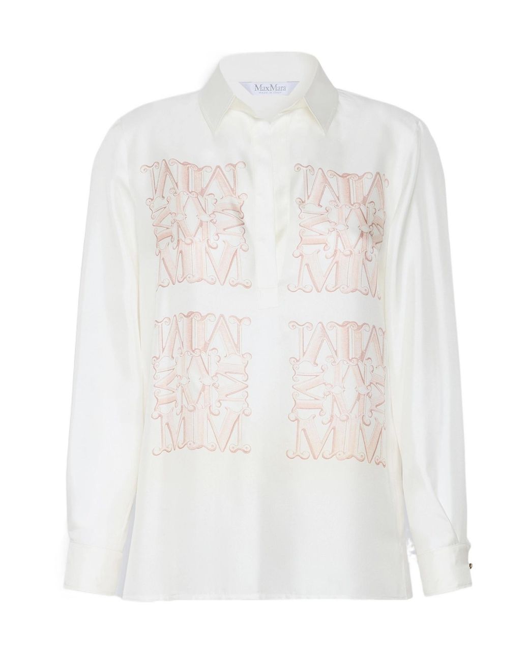Max Mara White Filtro Logo Printed Button-Up Shirt